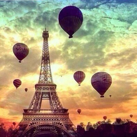 Eiffeltoren - Luchtballon, Diamond Painting