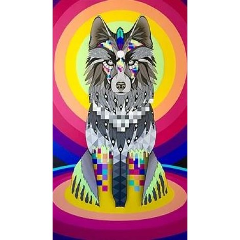 Pixel Wolf, Exclusieve Diamond Painting
